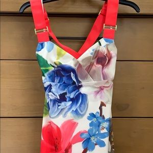 BNWT Ted Baker midi floral dress with buckle straps